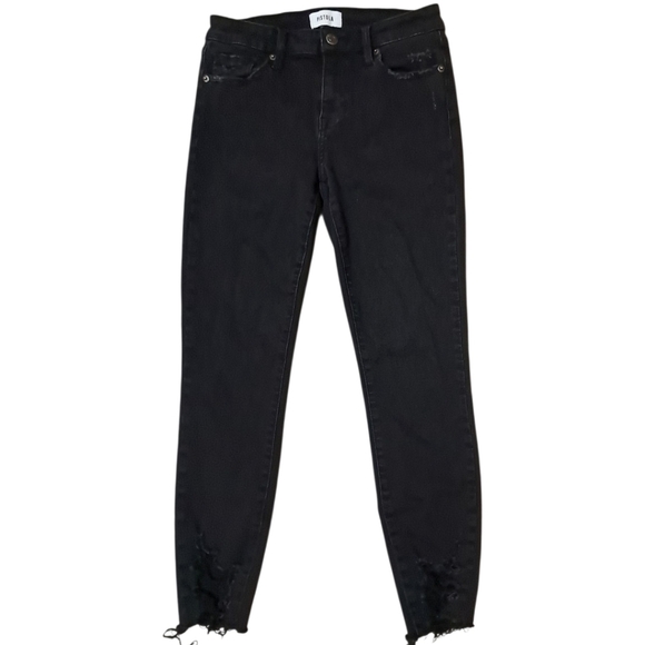 Pistola Arielle Skinny Jeans Size 27 Black Distressed Stretch Denim - Picture 3 of 15